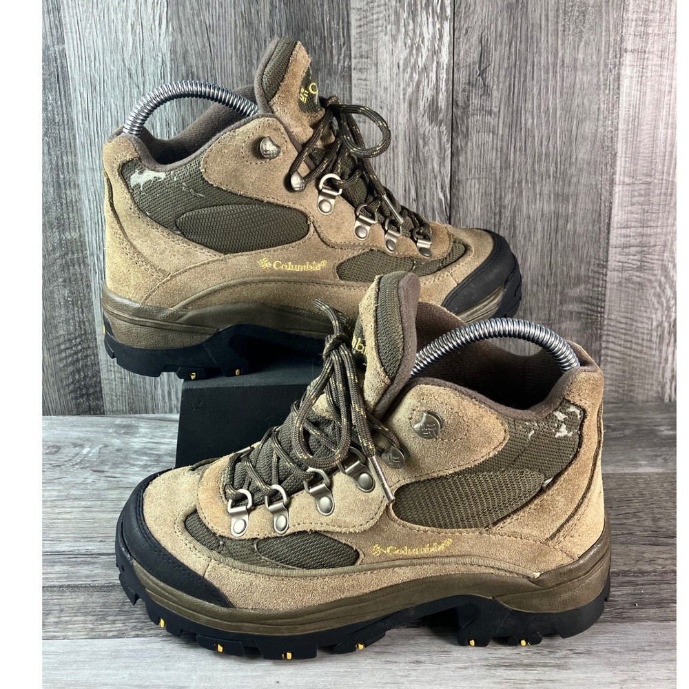Columbia Razor Ridge Mid Hiking Boots Tan Olive Green BL3021-221 Womens 6.5